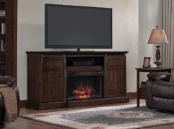77.8" Cabaret Distressed Oak Infrared Media Electric Fireplace -Dimplex Shop 1 100