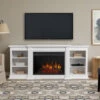 81" Eliot Grand White Entertainment Unit With Electric Fireplace