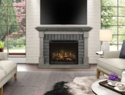 52" Dimplex Royce Electric Fireplace Mantel With Logs