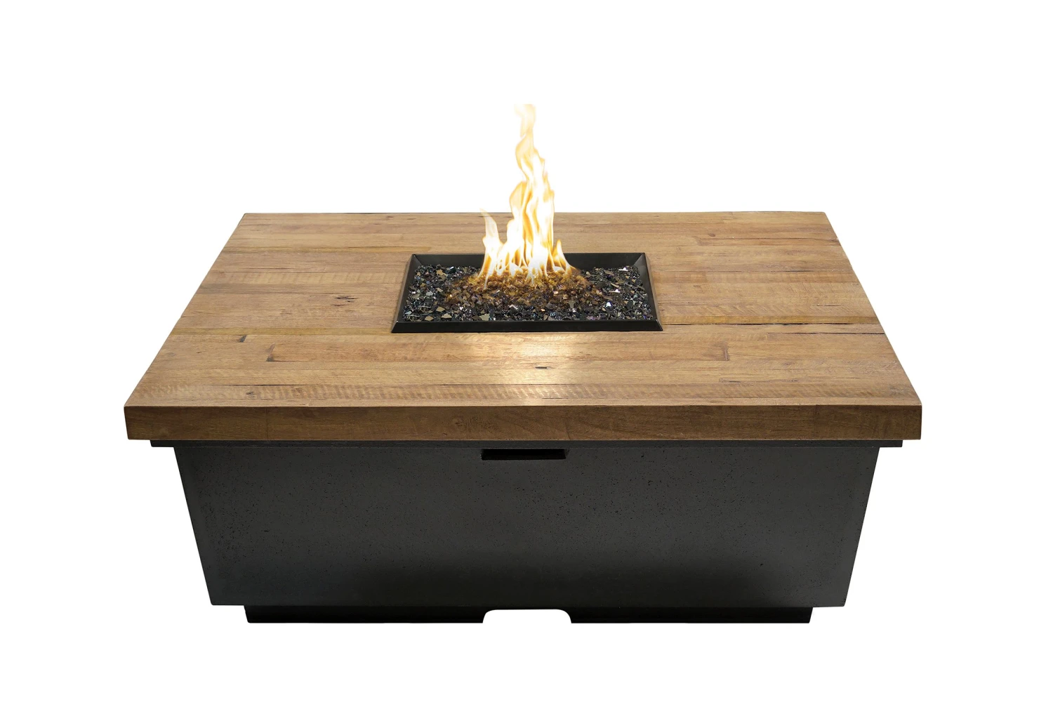 44" Reclaimed Wood Contempo Square Firetable 1 44" Reclaimed Wood Contempo Square Firetable