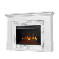 61.25" Merced White Electric Fireplace