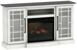 60" White CoolGlow Media Electric Fireplace
