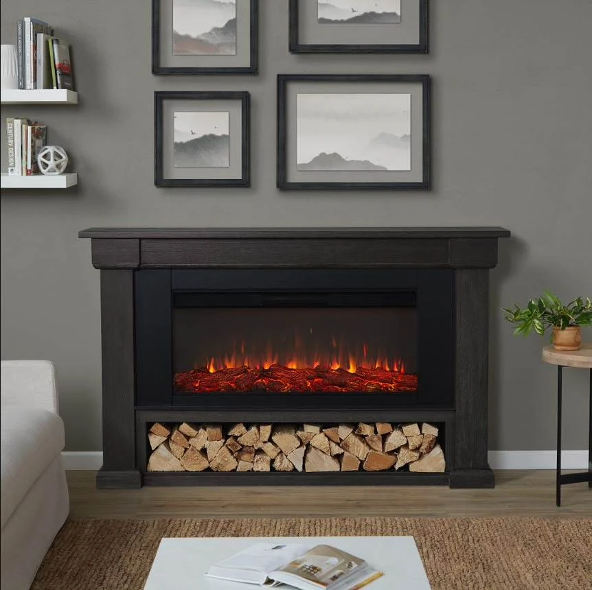 66" Bristow Weathered Wood Electric Fireplace 1 66" Bristow Weathered Wood Electric Fireplace