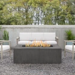 60" Eureka Casual Rectangle Propane Fire Table In Carbon