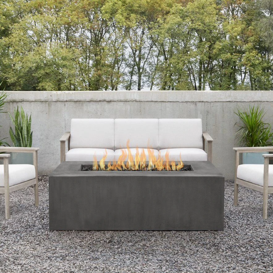 60" Eureka Casual Rectangle Propane Fire Table In Carbon 1 60" Eureka Casual Rectangle Propane Fire Table In Carbon