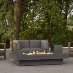 72" San Leandro Low Rectangle Propane Fire Table In Carbon