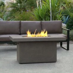 49" Ventura Glacier Gray Rectangle Chat Fire Table