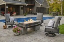 59" Brown Uptown Linear Gas Fire Pit Table