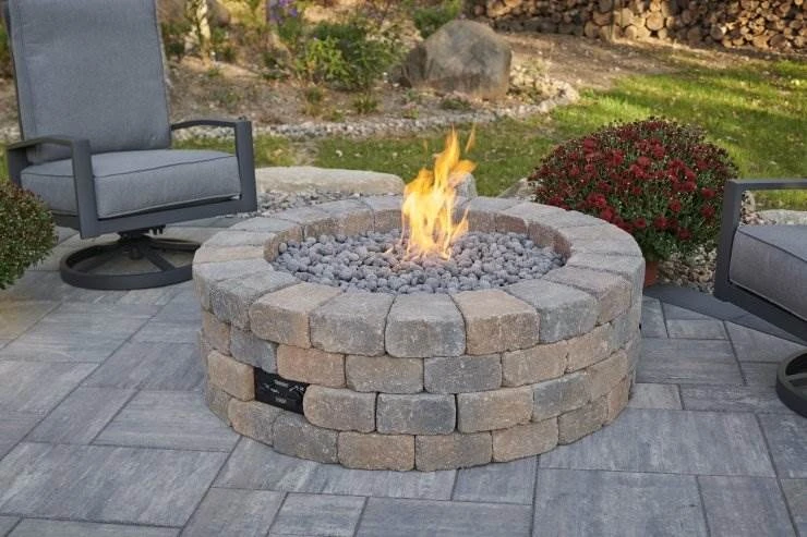 Bronson Block Round DIY Gas Fire Pit Kit 1 Bronson Block Round DIY Gas Fire Pit Kit