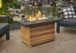 42" Darien Rectangular Gas Fire Pit Table With Aluminum Top
