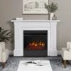 64" Manus White Electric Fireplace