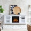 73" Norwell White Electric Fireplace