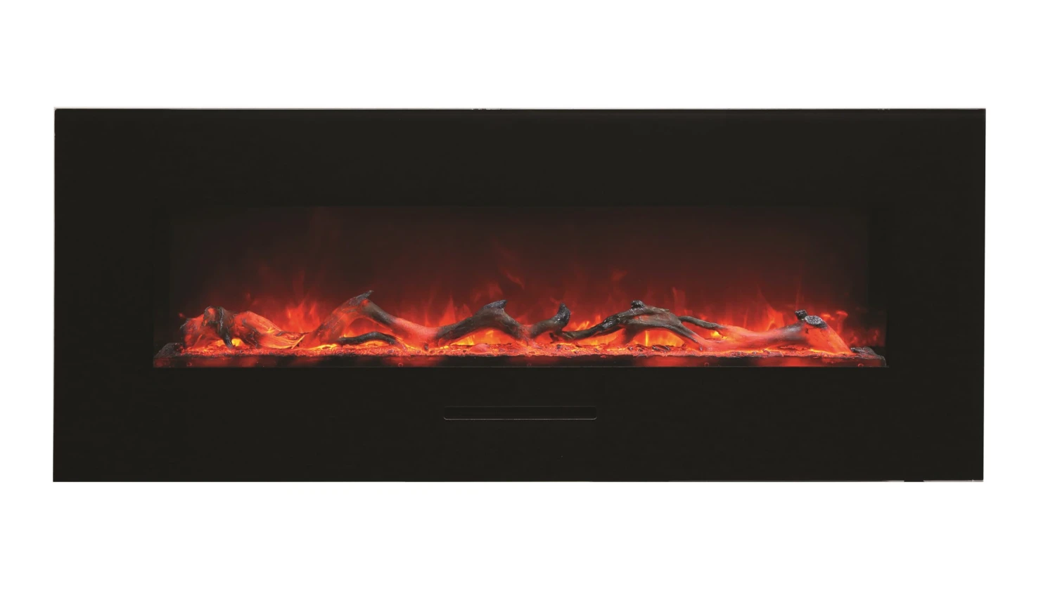 48" Amantii Flush Mount Electric Fireplace W/ Black Glass Surrounding 2 48" Amantii Flush Mount Electric Fireplace W/ Black Glass Surrounding - Image 2