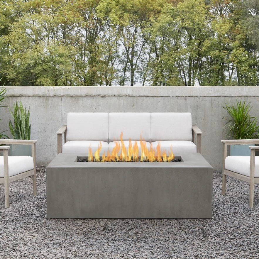 60" Eureka Casual Rectangle Propane Fire Table In Flint 1 60" Eureka Casual Rectangle Propane Fire Table In Flint