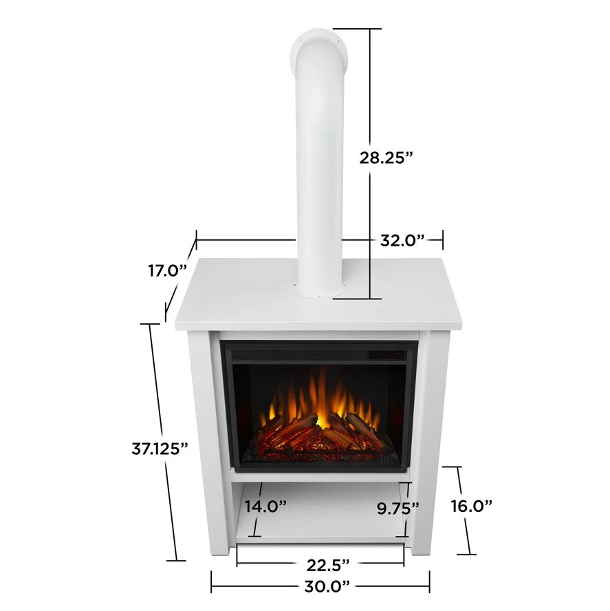 32" Hollis Real Flame White Electric Fireplace Stove 9 32" Hollis Real Flame White Electric Fireplace Stove - Image 9