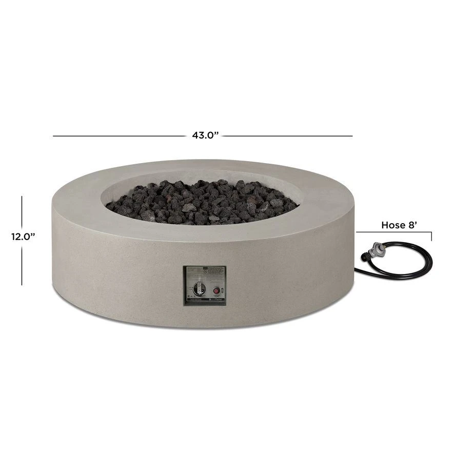 43" Beaumont Round Propane Fire Table In Flint 6 43" Beaumont Round Propane Fire Table In Flint - Image 6