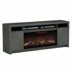 75" Morado Bay Fillmore Oak Infrared TV Stand Electric Fireplace