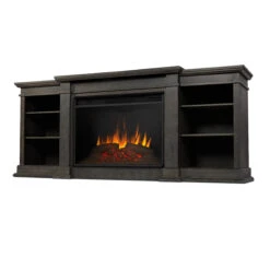81" Eliot Grand Antique Gray Entertainment Center Infrared Electric Fireplace