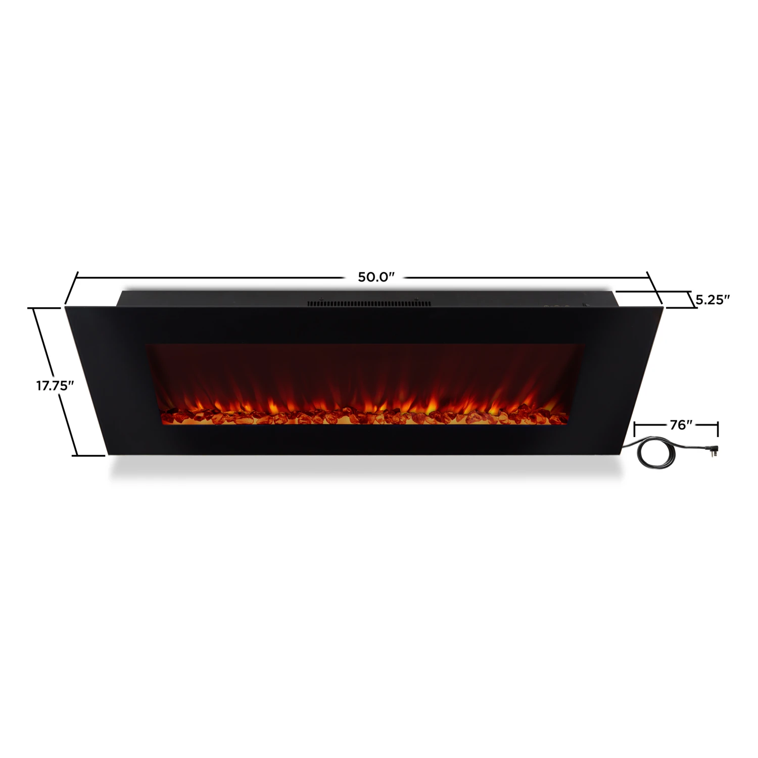 50" DiNatale Black Wall-Mounted Electric Fireplace 5 50" DiNatale Black Wall-Mounted Electric Fireplace - Image 5