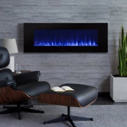 50" DiNatale Black Wall-Mounted Electric Fireplace 17 50" DiNatale Black Wall-Mounted Electric Fireplace -Dimplex Shop 1330E DiNatalie Blue Fire Lifestyle HI RES
