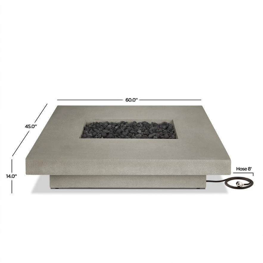 60" San Leandro Low Rectangle Propane Fire Table In Flint 6 60" San Leandro Low Rectangle Propane Fire Table In Flint - Image 6