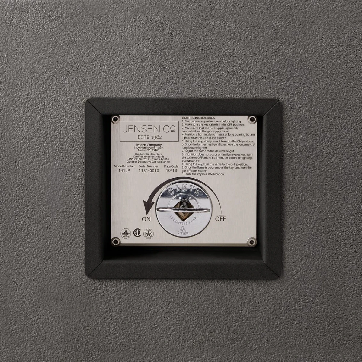 60" Eureka Low Rectangle Natural Gas Fire Table In Carbon 8 60" Eureka Low Rectangle Natural Gas Fire Table In Carbon - Image 8