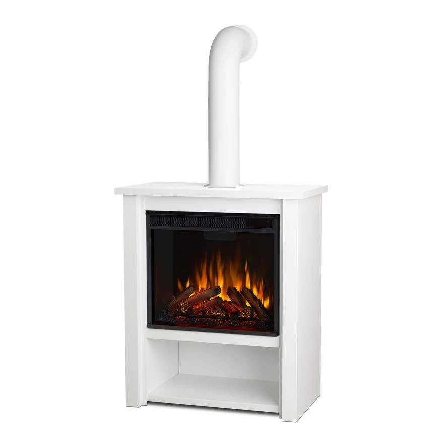 32" Hollis Real Flame White Electric Fireplace Stove 2 32" Hollis Real Flame White Electric Fireplace Stove - Image 2