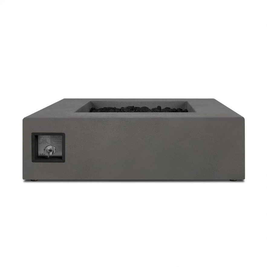 40" Eureka Low Square Natural Gas Fire Table In Carbon 2 40" Eureka Low Square Natural Gas Fire Table In Carbon - Image 2