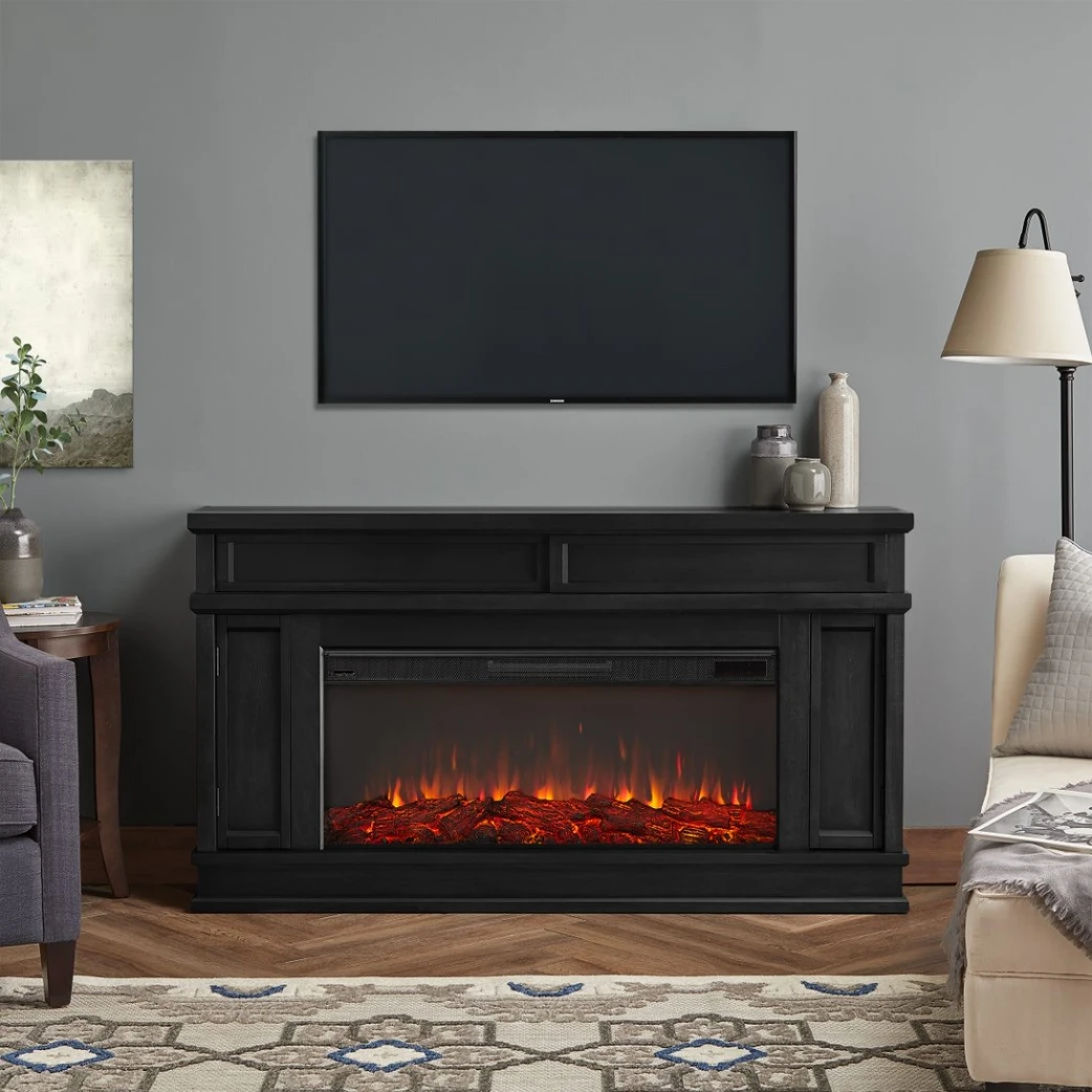 60" Torrey Black Electric Fireplace 2 60" Torrey Black Electric Fireplace - Image 2