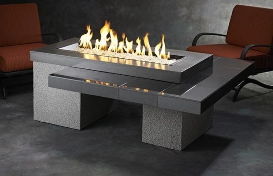 59" Brown Uptown Linear Gas Fire Pit Table 2 59" Brown Uptown Linear Gas Fire Pit Table - Image 2