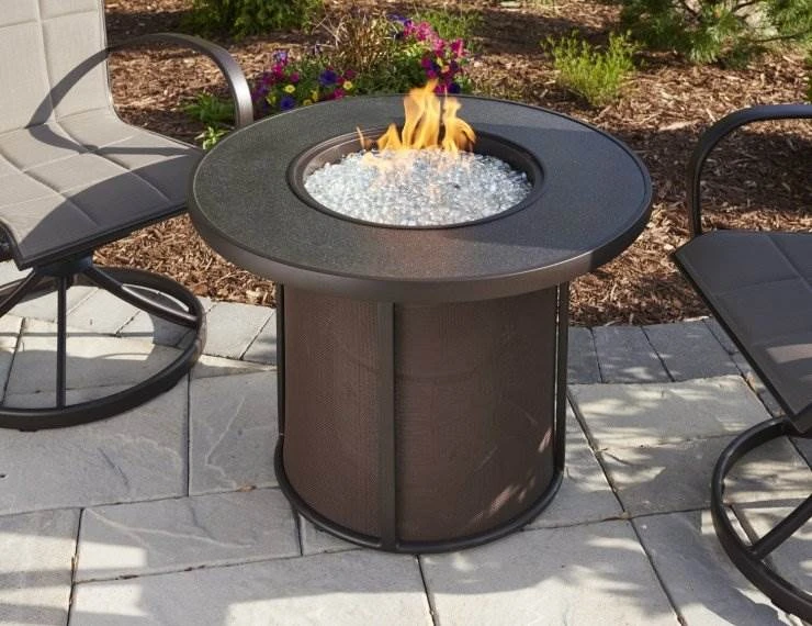 31.5" Brown Stonefire Round Gas Fire Pit Table 1 31.5" Brown Stonefire Round Gas Fire Pit Table