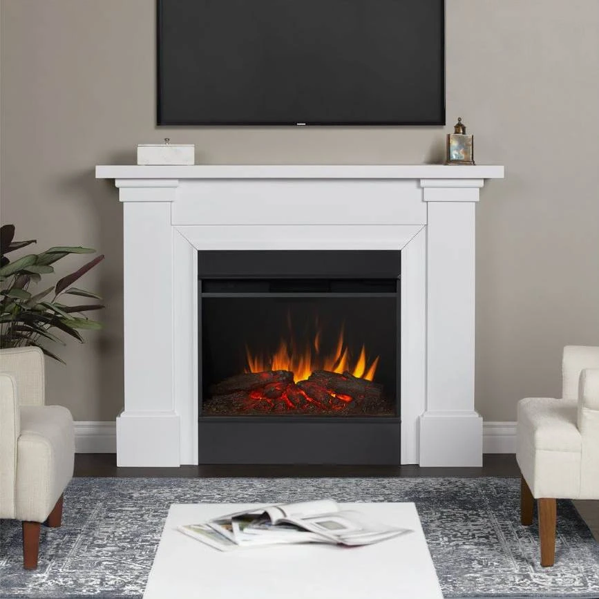 64" Manus White Electric Fireplace 2 64" Manus White Electric Fireplace - Image 2