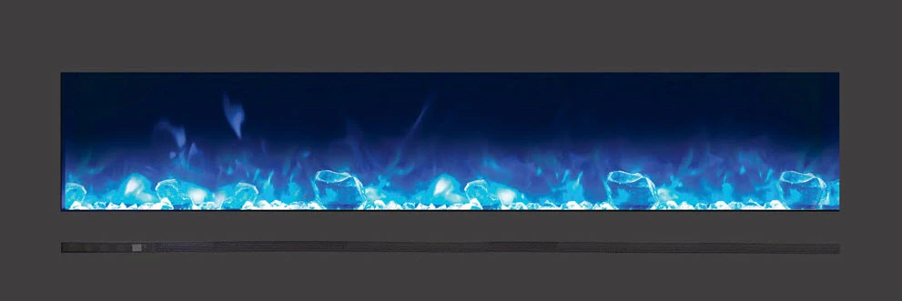 60" Sierra Flush Wall Mount Electric Fireplace W/ Steel Surrounding With Clear Media 2 60" Sierra Flush Wall Mount Electric Fireplace W/ Steel Surrounding With Clear Media - Image 2