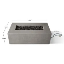 60" Eureka Casual Rectangle Natural Gas Fire Table In Flint 23 60" Eureka Casual Rectangle Natural Gas Fire Table In Flint -Dimplex Shop 20 13