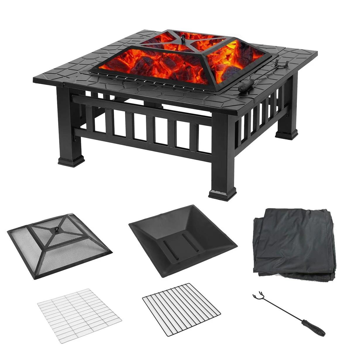 Upland Charcoal Fire Pit With Cover-Black 3 Upland Charcoal Fire Pit With Cover-Black - Image 3