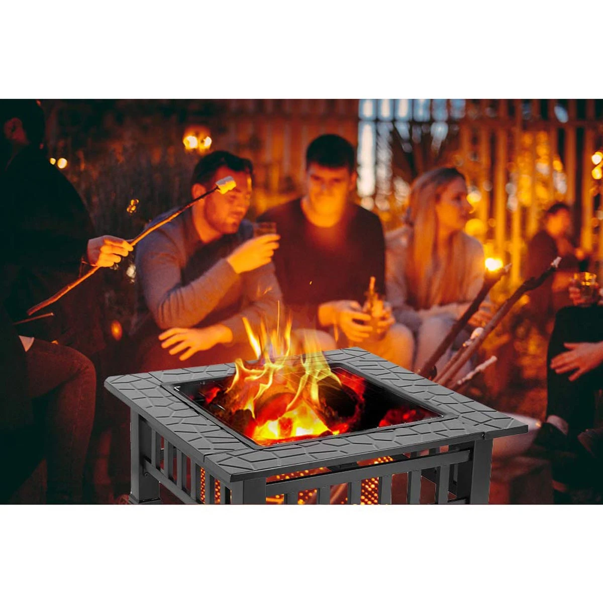 Upland Charcoal Fire Pit With Cover-Black 4 Upland Charcoal Fire Pit With Cover-Black - Image 4