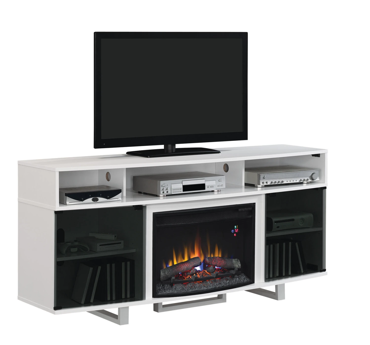 72" New Enterprise Lite White Infrared Media Electric Fireplace 2 72" New Enterprise Lite White Infrared Media Electric Fireplace - Image 2