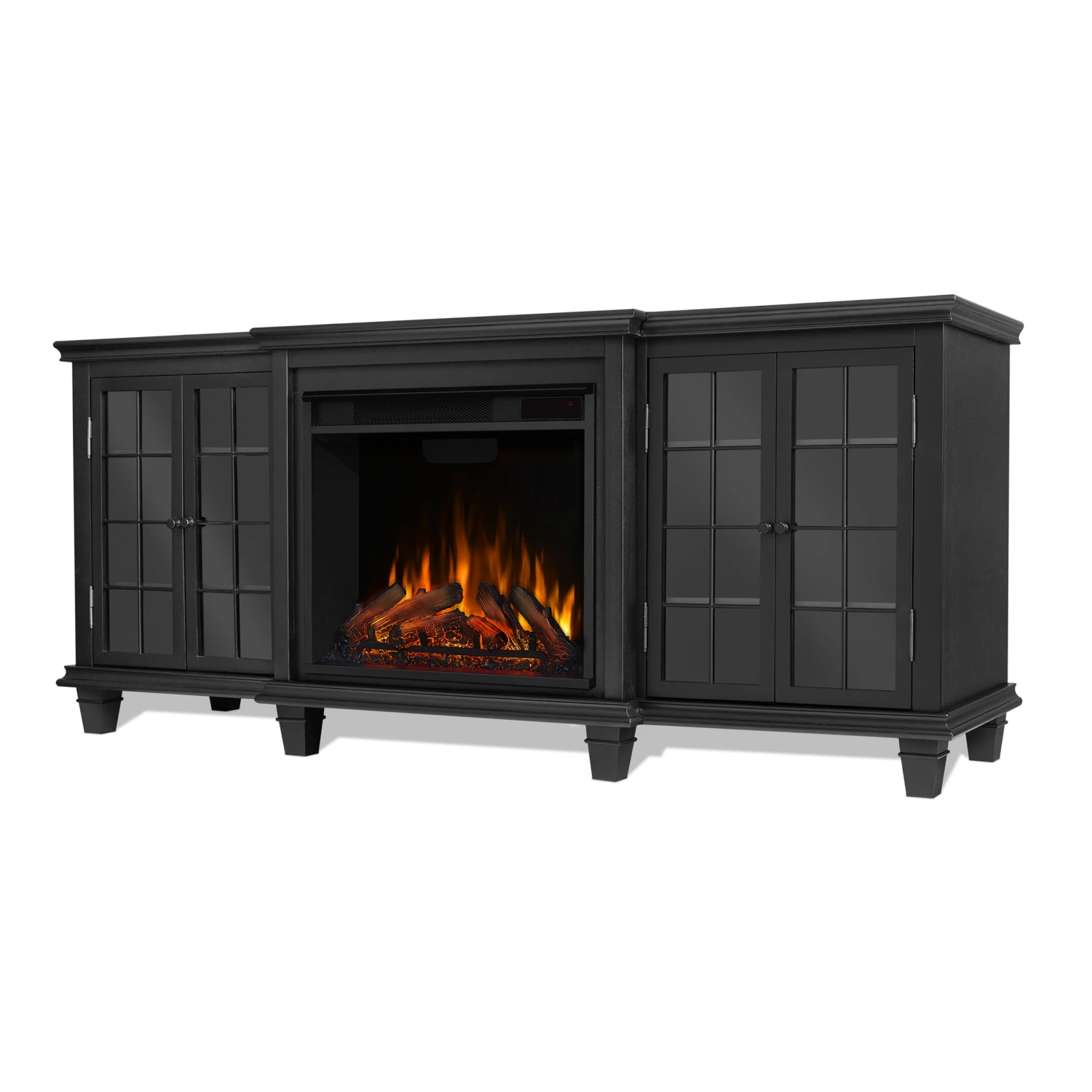 70" Marlowe Black Entertainment Center Electric Fireplace 2 70" Marlowe Black Entertainment Center Electric Fireplace - Image 2