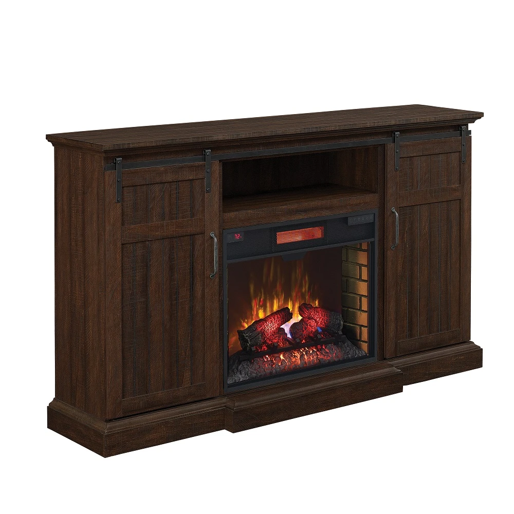 68.25" Manning Saw Cut Espresso Infrared Entertainment Center Electric Fireplace 3 68.25" Manning Saw Cut Espresso Infrared Entertainment Center Electric Fireplace - Image 3