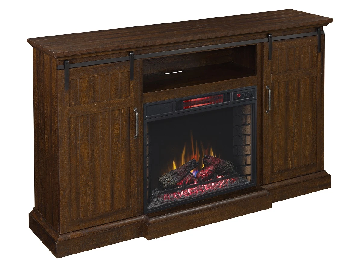 68.25" Manning Saw Cut Espresso Infrared Entertainment Center Electric Fireplace 2 68.25" Manning Saw Cut Espresso Infrared Entertainment Center Electric Fireplace - Image 2