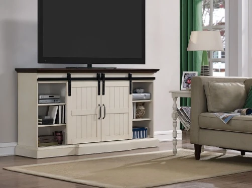 66.3" Hogan Weathered White Infrared Media Electric Fireplace 4 66.3" Hogan Weathered White Infrared Media Electric Fireplace - Image 4