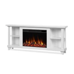 58" Penrose White Entertainment Center Electric Fireplace -Dimplex Shop 3 474