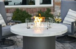 48" White Onyx Beacon Round Gas Fire Pit Table -Dimplex Shop 3 491