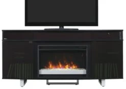 64" New Enterprise Black Infrared Media Electric Fireplace W/ Bluetooth Speakers -Dimplex Shop 3 56