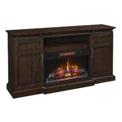 77.8" Cabaret Distressed Oak Infrared Media Electric Fireplace -Dimplex Shop 3 72