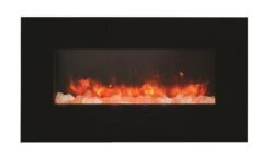 34" Amantii Flush Mount Electric Fireplace W/ Black Glass Surrounding -Dimplex Shop 3. 18