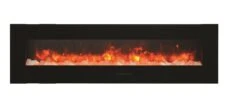72" Amantii Flush Mount Electric Fireplace W/ Black Glass Surrounding With Log Set -Dimplex Shop 3. 22