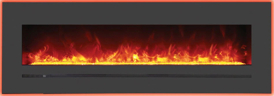 60" Sierra Flush Wall Mount Electric Fireplace W/ Steel Surrounding With Clear Media 3 60" Sierra Flush Wall Mount Electric Fireplace W/ Steel Surrounding With Clear Media - Image 3