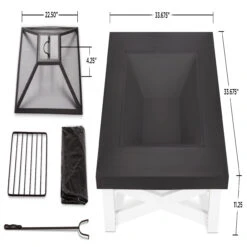 33" Austin Wood Burning Fire Table -Dimplex Shop 350 WHT DIMS20Resized