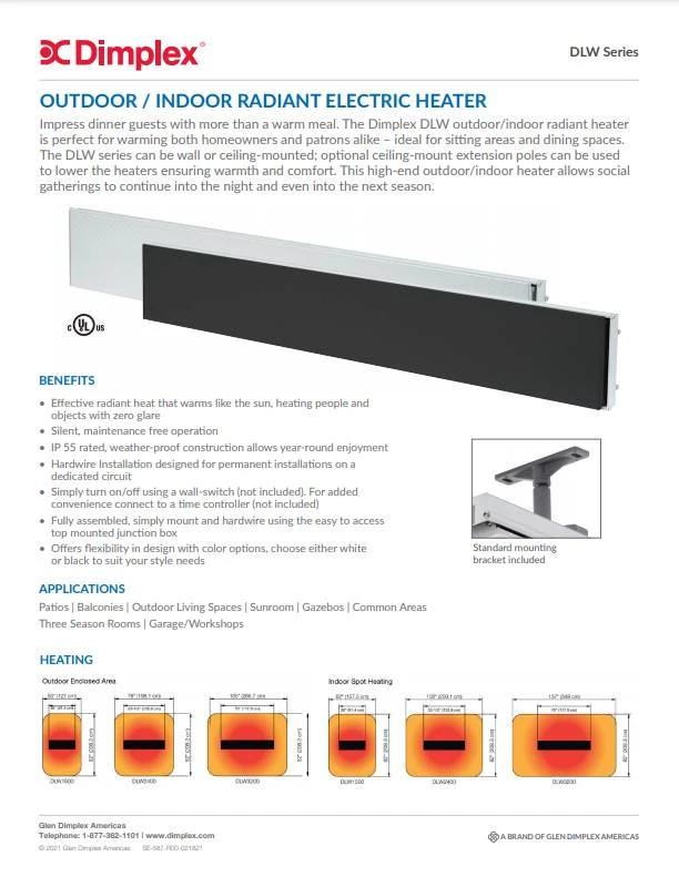 Dimplex 36" Black Outdoor/Indoor Radiant Heater 8 Dimplex 36" Black Outdoor/Indoor Radiant Heater - Image 8